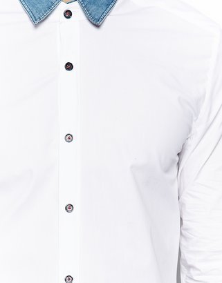 Antony Morato Shirt Contrast Denim Collar