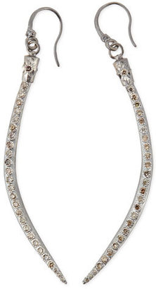 Armenta Curved Horn Earrings with Champagne Diamonds