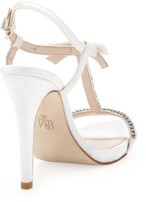 Pelle Moda Tabby Bejeweled T-Strap Sandal, White