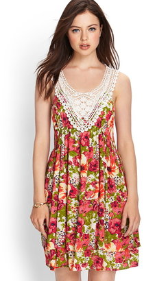 LOVE21 LOVE 21 Crochet Lace Floral Dress