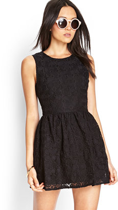 Forever 21 Embroidered Floral Fit & Flare Dress