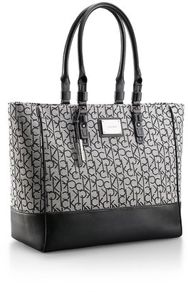 Calvin Klein Logo Jacquard Fabric Shopper Tote Bag