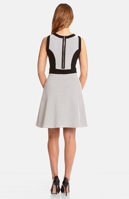 Karen Kane Contrast Side Stripe Fit & Flare Dress