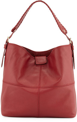 Isabella Fiore Maroquin Leather Hobo Bag, Garnet