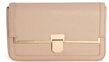 ASOS Clutch Bag With Front Lock And Bar - nude