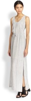 Joie Vanetta Ikat-Print Silk Maxi Dress