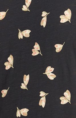 Lucky Brand 'Floating Leaf' Print Jersey Top (Plus Size)
