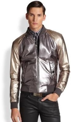 Versace Metallic Leather Jacket