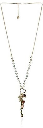Betsey Johnson Oversized Pendants and Illusions" Snake Multi Charm Long Necklace, 30" + 3" Extender
