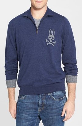 Psycho Bunny 'Cortina' Lambswool Quarter Zip Sweater