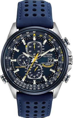 Citizen Eco-Drive Blue Angels Stainless Steel Perpetual Calendar Flight Computer Chronograph Watch - AT8020-03L