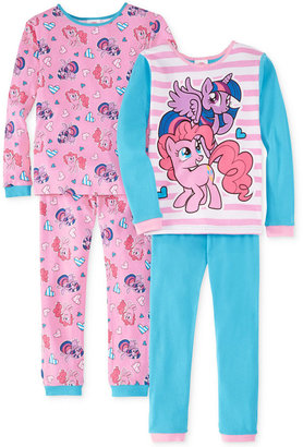 My Little Pony Girls' or Little Girls' 4-Piece Cotton Pajamas