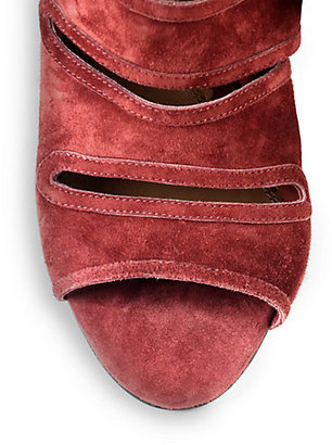 Sloane Aquazzura Cutout Suede Open-Toe Sandals