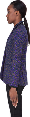Christopher Kane Purple Wool Leopard Blazer