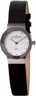 Skagen Women's Freja Black Leather Strap Watch 22mm 358XSSLBC