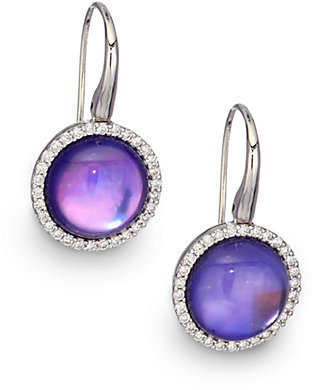 Roberto Coin Cocktail Amethyst, Lapis, Mother-Of-Pearl, Diamond & 18K White Gold Drop Earrings