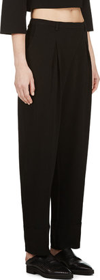 CNC Costume National Black Pleated Straight Trousers