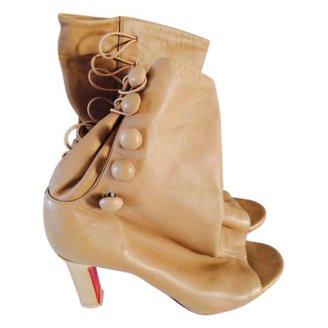 Christian Louboutin Beige Leather Ankle boots