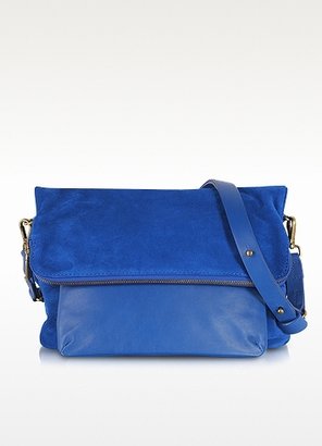 Gerard Darel Santiago Mini Mayfair Electric Blue Fold Over Shoulder Bag