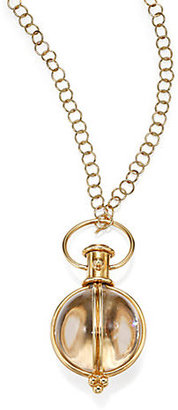 Temple St. Clair Classic Rock Crystal & 18K Yellow Gold Round Amulet