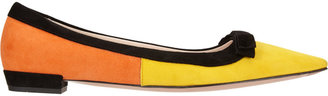 Prada Colorblock Bow Flat