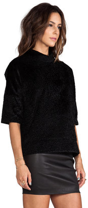 Derek Lam 10 CROSBY Velvet Oversized Sweater