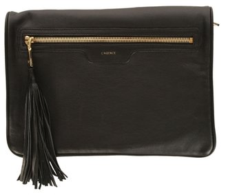 L'Agence Two-Tone Leather Tassel Clutch