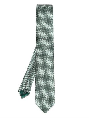 Brioni Micro-geometric print silk tie