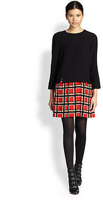 Marc by Marc Jacobs Layered-Effect Plaid-Skirt Dress