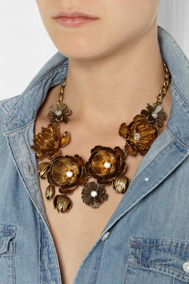 J.Crew Cast Wildflower gold-tone crystal necklace