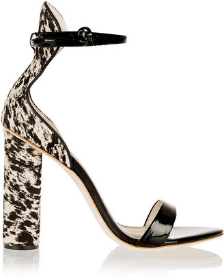 J.Crew + Sophia Webster Nicole patent-leather and calf hair sandals