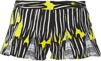 Suno Printed silk-faille shorts
