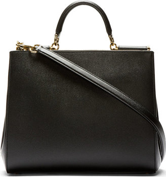 Dolce & Gabbana Black Leather Miss Sicily Shopper Bag