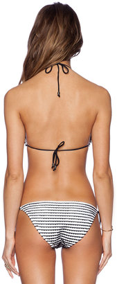 Shoshanna Black & White Scallop Triangle Bikini Top