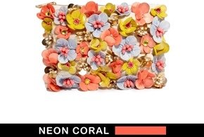 ASOS Clutch Bag With Neon Flower Embellishment - Multi