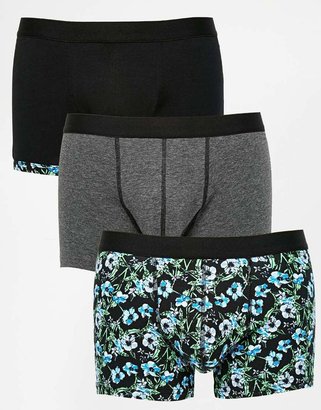 Trunks ASOS BRAND ASOS 3 Pack With Floral Print SAVE 20%