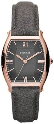 Fossil Women's Wallace ES3056 Black Calf Skin Quartz Watch with Black Dial