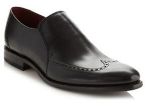Loake Black polished leather slip on shoes