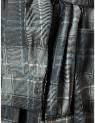 David Szeto Blue Checker Wool Shirt Skirt