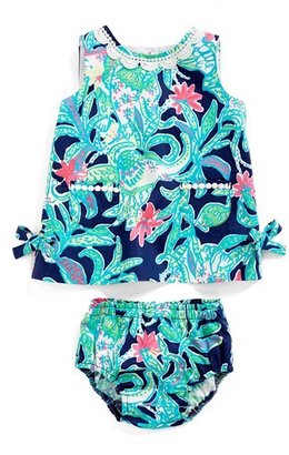Lilly Pulitzer 'Baby Lilly' Cotton Shift Dress & Bloomers (Baby Girls)