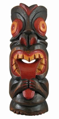 Private Label Hand Carved Painted Silly Tiki Wooden Wall Mask