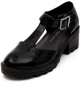 New Look Teens Black T-Bar Strap Block Heel Shoes