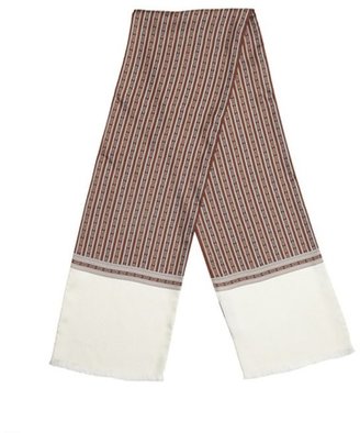 Gucci brown silk pattern printed scarf
