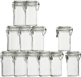Crate & Barrel Set of 12 Mini Oval Spice-Herb Jars with Clamp