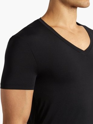 Hanro V-neck Micro-touch Jersey T-shirt - Black