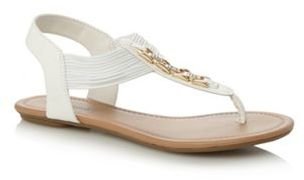 Call it SPRING White Vuolo diamante strap sandals