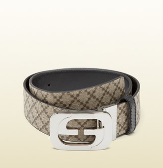 Gucci reversible belt with interlocking G buckle.