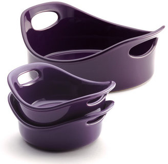 Rachael Ray Bubble and Brown Bakeware 3 Piece Small Round Baker Set