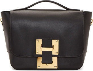 Sophie Hulme Black Calf Leather Mini Shoulder Bag