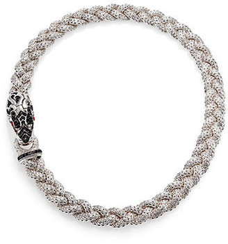 John Hardy Naga Black Sapphire, Ruby & Sterling Silver Dragon Braided Chain Necklace